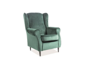 Fotel BARON velvet zielony / venge SIGNAL