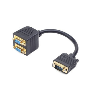 Adapter VGA Gembird 2x VGA czarny 20 cm