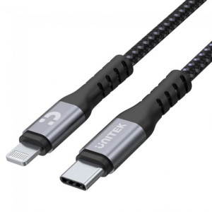 Kabel Lightning - USB-C 1.0m szary Unitek MFi