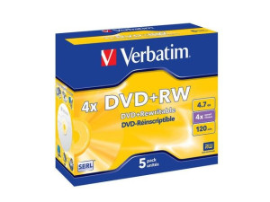 Płyty Jewel case DVD+RW Verbatim 4,6GB 4x 5 szt.