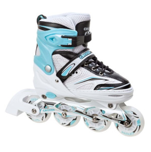 Rolki Regulowane Croxer Novum White/Mint 35-38 Świecące kółka LED