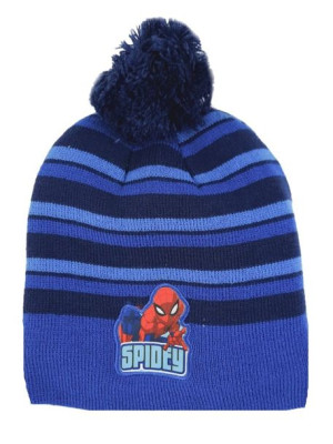 Ocieplana czapka zimowa z pomponem dla chłopca Spiderman 54-56