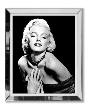 Obraz w lustrzanej ramie czarno biały Marilyn Monroe 51x61cm