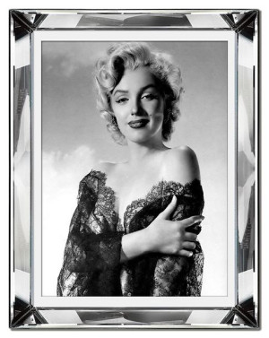 Obraz w lustrzanej ramie czarno biały Marilyn Monroe 41x51cm
