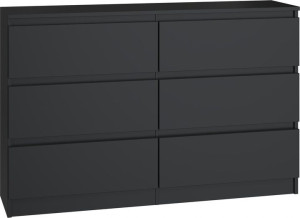 Komoda do sypialni, salonu, M6, 120, czerń, mat