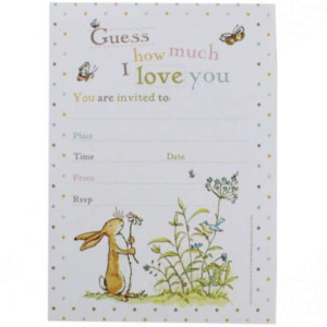 Zaproszenia z kopertami "Guess How much i love You", Godan, 10 szt