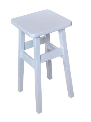 Taboret drewniany 60 cm BIAŁY