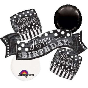 Balon foliowy "Chalkboard - Happy Birthday", Amscan, zestaw