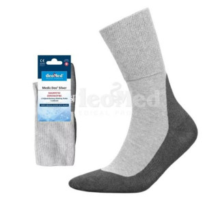 Skarpetki zdrowotne frotte ze srebrem Medic Deo Silver Popielate 44