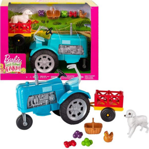 Barbie Traktor z Przyczepką i Pieskiem