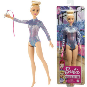 Barbie  blond lalka gimnastyczka  2 maczugami i wstążką
