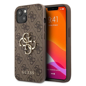 Guess 4G Big Metal Logo | Etui do iPhone 13 Mini - BROWN