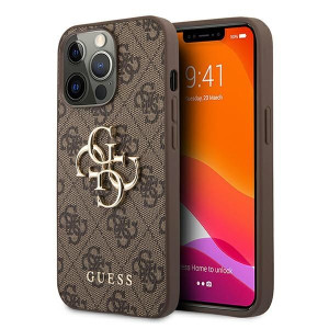 Guess 4G Big Metal Logo | Etui do iPhone 13 Pro - BROWN