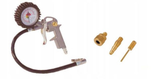STANLEY Pistolet do pompowania + manometr +3 dysze