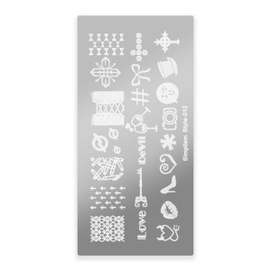 Blaszka do stempli ze wzorkami Simplism Style rozmiar S Nr 012