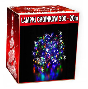 Lampki Choinkowe 200led Flash 20 Metr Zewnętrzne