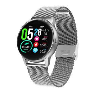 Smartwatch damski RT88 bransoleta mesh SILVER MESH