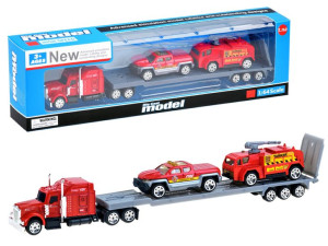 Zestaw STRAŻ POŻARNA Laweta + autka DieCast ZA2076