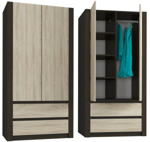 Szafa garderoba 90cm 2d 2sz wenge sonoma B-20