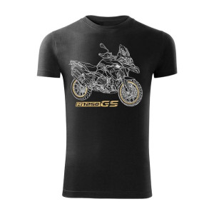Koszulka motocyklowa z motocyklem na motor BMW GS 1250 ADVENTURE męska czar