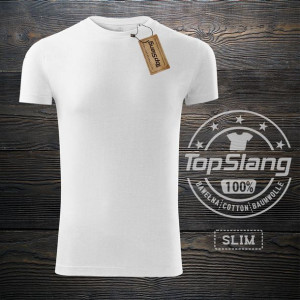 Topslang koszulka męska bawełniana biała na WF t-shirt męski biały SLIM