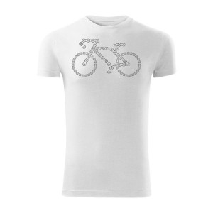 Koszulka rowerowa na rower z rowerem szosowym górskim MTB męska biała SLIM
