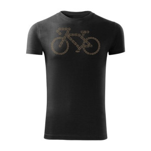 Koszulka rowerowa na rower z rowerem szosowym górskim MTB męska czarna SLIM