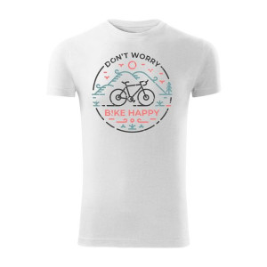 Koszulka rowerowa na rower z rowerem szosowym górskim MTB męska biała SLIM
