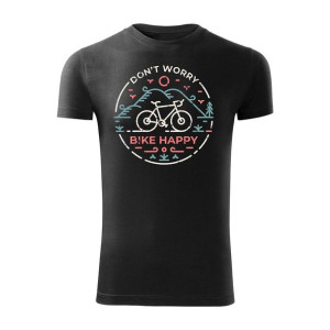 Koszulka rowerowa na rower z rowerem szosowym górskim MTB męska czarna SLIM