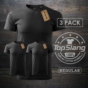 Topslang koszulka męska bawełniana czarna na WF 3 PACK t-shirt męski czarny