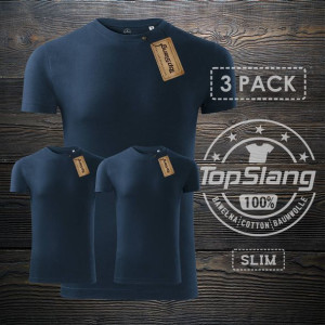 Topslang koszulka męska granatowa biała na WF 3 PACK t-shirt męski granatow