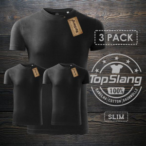 Topslang koszulka męska bawełniana czarna na WF 3 PACK t-shirt męski czarny