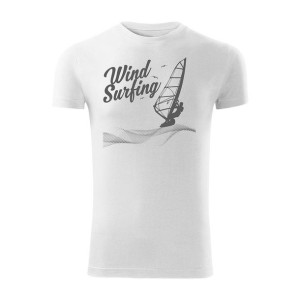 Koszulka do z windsurfing męska biała SLIM