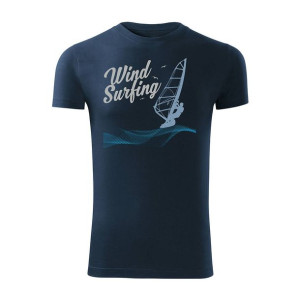 Koszulka do z windsurfing męska granatowa SLIM