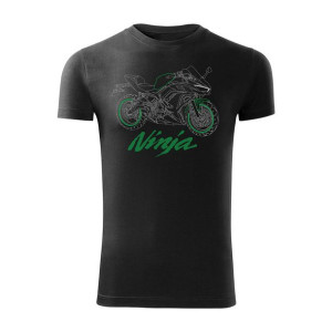 Koszulka motocyklowa z motocyklem na motor Kawasaki Ninja 650 męska czarna