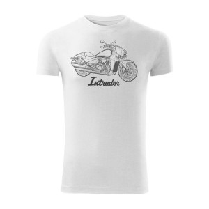Koszulka motocyklowa z motocyklem na motor Suzuki Intruder M1800R męska bia