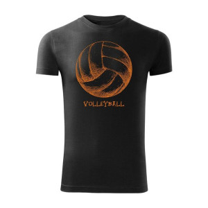 Koszulka z piłką do siatkówki siatkówka Volleyball męska czarna SLIM