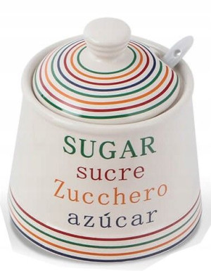 Stylowa Cukiernica + Łyżeczka Ceramika Zucchero