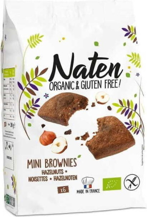 Ciastka brownies z czekoladą i orzechami laskowymi bezglutenowe Bio 170 g -