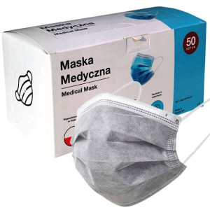 Maski Jednorazowe Chirurgiczne Medyczne Szare 50