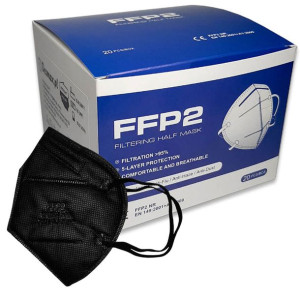 Maseczki Ochronne Ffp2 Antywirusowe Czarne 20 Szt