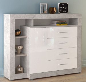 Komoda Biały Połysk Mdf Korpus Atelier Montana Ardsel
