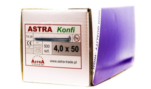 Wkręty ASTRA KONFI 4,0 x 50 mm, PZ2 - 500 szt