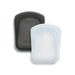 Zestaw 2 wielofunkcyjnych torebek Stasher 2-Pack Pocket Bags - clear / blac