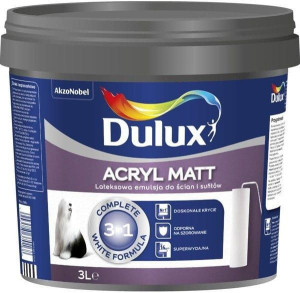 Dulux Acryl Emulsja Lateksowa Farba Biała Matt 10L