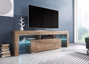 Szafka RTV TORO 138 dąb wotan połysk + LED