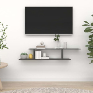 Lumarko Wisząca szafka pod TV, szara, 125x18x23 cm, płyta wiórowa