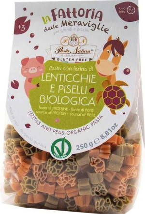 Makaron (z Soczewicy I Groszku Dla Dzieci) Zwierzęta Bezglutenowy Bio 250 G