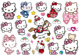 Tatuaż naklejki dla dzieci Hello Kitty KOTKI