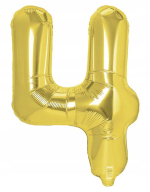 BALON FOLIOWY czwórka cztery lata 4 100cm złota
